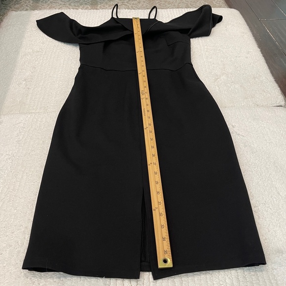 Gianni Bini Pilar Ruffle Black Dress Women's M Cold Shoulder Bodycon Stretch - Picture 14 of 15